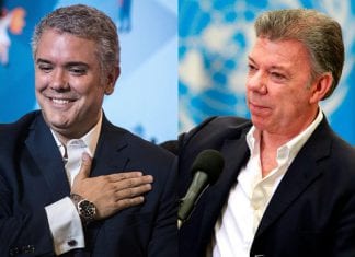 Iván Duque y Juan Manuel Santos