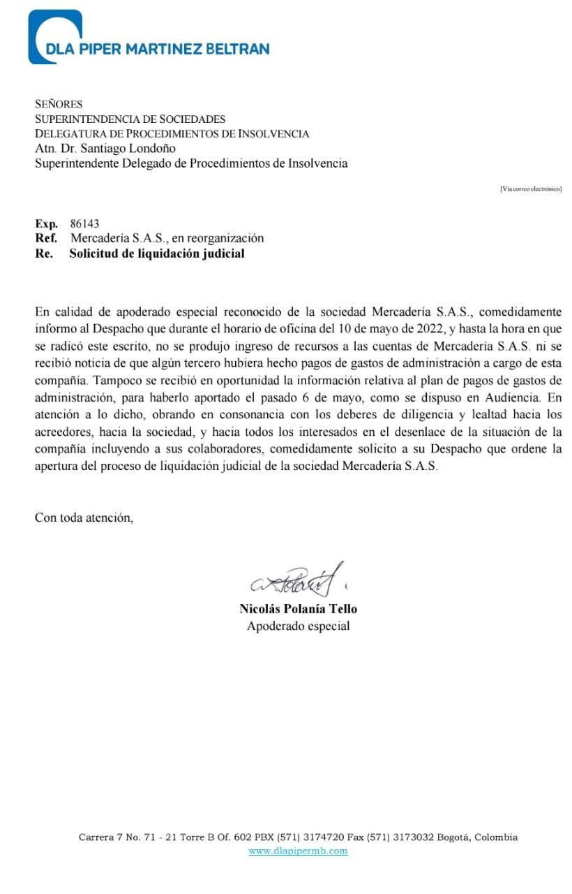 Justo & Bueno solicita iniciar proceso de liquidación en Colombia