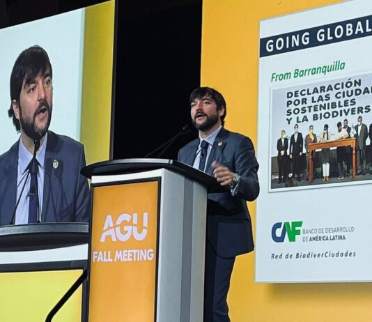 Jaime Pumarejo continúa en la búsqueda de aliados globales para fortalecer la biodiverciudad con financiamiento, ciencia y tecnología. Foto: @jaimepumarejo