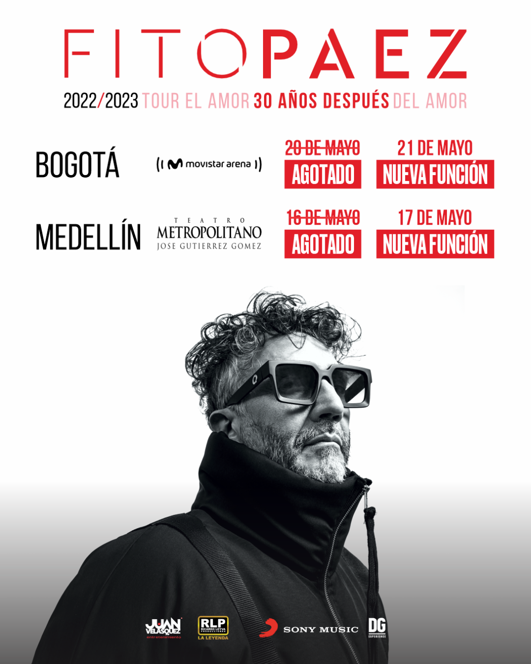 Fito Paéz confirma 2 fechas más para Bogotá y Medellín