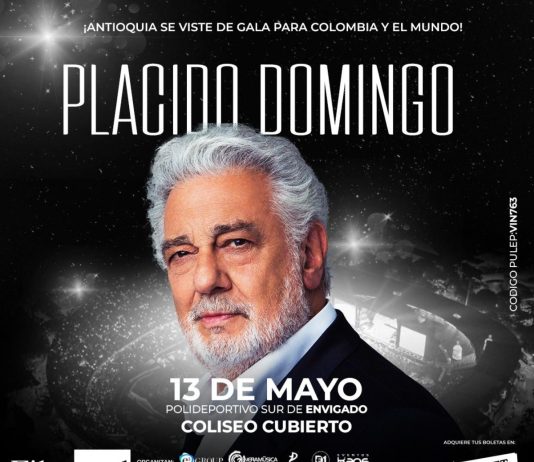 Plácido Domingo en concierto con la Orquesta Filarmónica de Antioquia