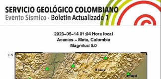 Fuerte temblor de 5,0: epicentro en el Meta y se siente en Bogotá