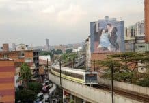 Imagen panorámica muestra movilidad en el pico y placa en Medellín