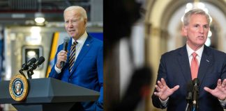 Joe Biden y Kevin McCarthy - techo deuda púbblica de Estados Unidos
