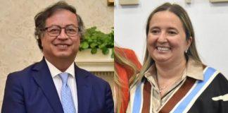 Gustavo Petro, presidente de Colombia, y María Eugenia Lopera, representante a la Cámara