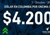 Dólar Colombia por encima de 4.200 3 de octubre