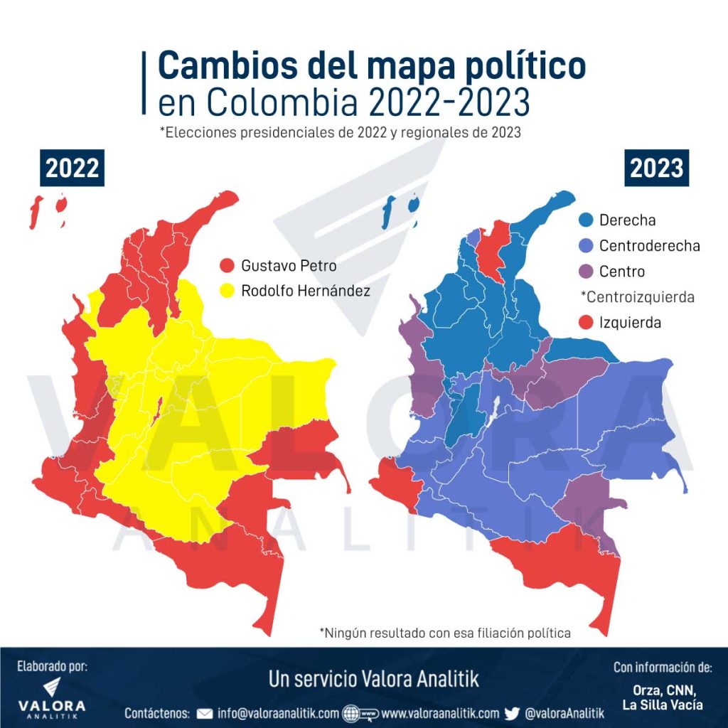 Así quedó el mapa político de Colombia tras las elecciones 2023
