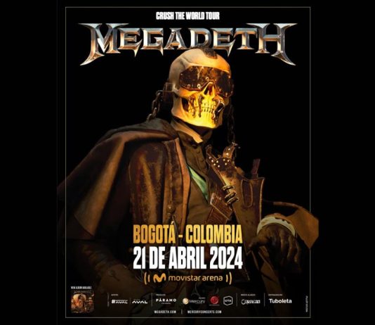 Megadeth dará concierto en Bogotá en abril de 2024.