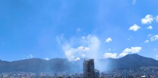 Incendio en los cerros orientales de Bogotá este 22 de enero de 2024