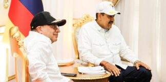 Reunión de Gustavo Petro y Nicolás Maduro en Caracas