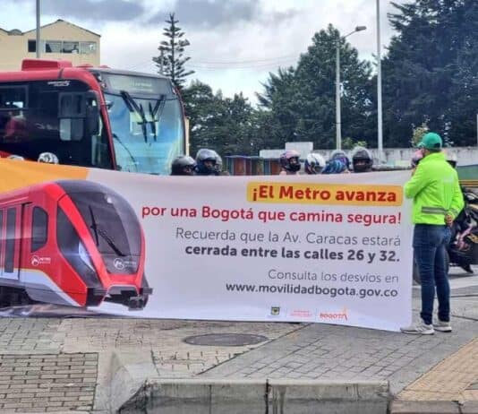 Habrá cierre en la Av. Caracas por obras del metro de Bogotá,