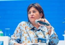 María Lorena Gutiérrez en un panel del Congreso de Naturgas