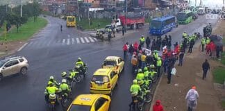 Paro de taxistas en Bogotá.