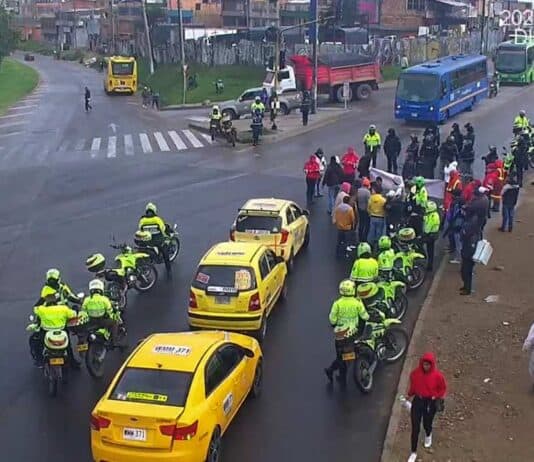 Paro de taxistas en Bogotá.