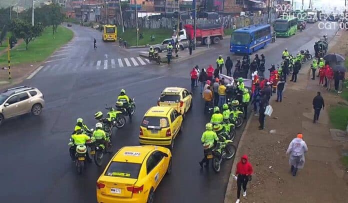 Paro de taxistas en Bogotá.