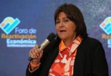 María Lorena Gutiérrez, presidenta de Grupo Aval, en un foro de reactivación