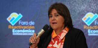 María Lorena Gutiérrez, presidenta de Grupo Aval, en un foro de reactivación