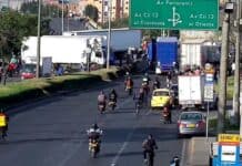 Vías afectadas por el paro camionero en Bogotá