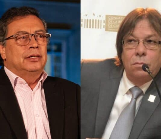 César Lorduy, presidente del Consejo Nacional Electoral (CNE), y Gustavo Petro