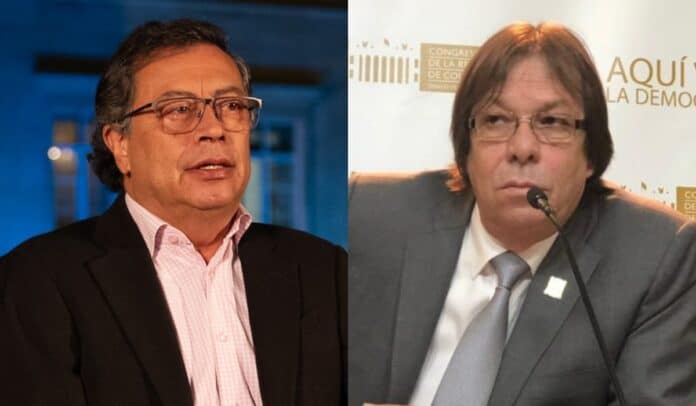 César Lorduy, presidente del Consejo Nacional Electoral (CNE), y Gustavo Petro