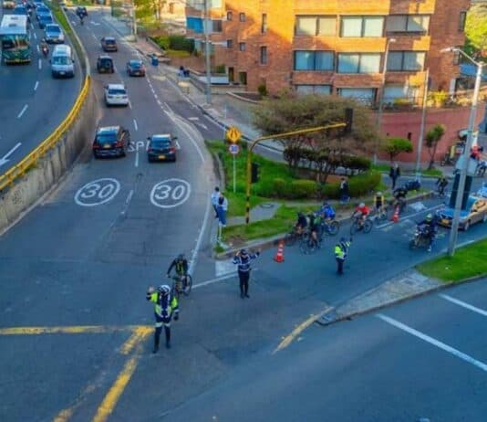 Plan piloto en la Av, Circunvalar con Cra 7 vía a La Calera. Imagen: Secretaría de Movilidad de Bogotá.