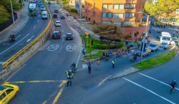 Plan piloto en la Av, Circunvalar con Cra 7 vía a La Calera. Imagen: Secretaría de Movilidad de Bogotá.