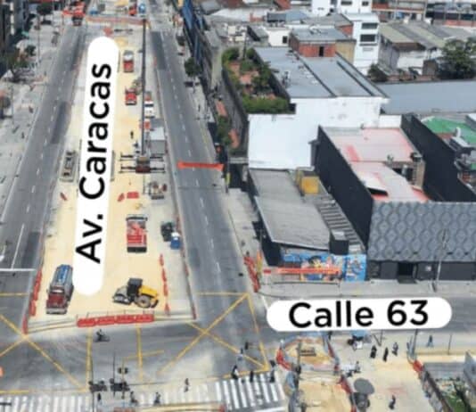 Así serán los cierres en Av. Caracas entre calles 63 y 64 por obras del viaducto del Metro de Bogotá