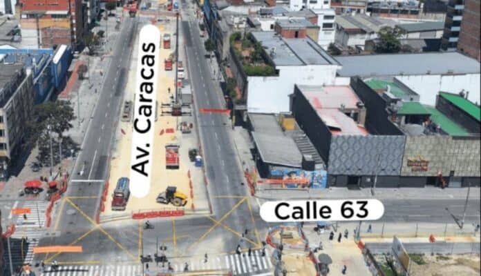 Así serán los cierres en Av. Caracas entre calles 63 y 64 por obras del viaducto del Metro de Bogotá