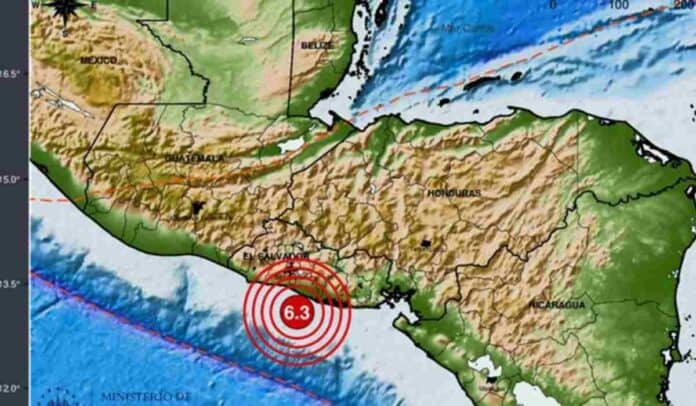 Temblor de 6,3 en Centroamérica