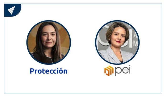 Liliana Mancera, líder de estrategias de ahorro e inversión en Protección y Jimena Maya, gerente de Comunicaciones de Pei Asset Management.