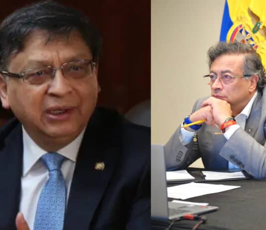 Presidente de la Corte Constitucional, Jorge Enrique Ibáñez y presidente Gustavo Petro.