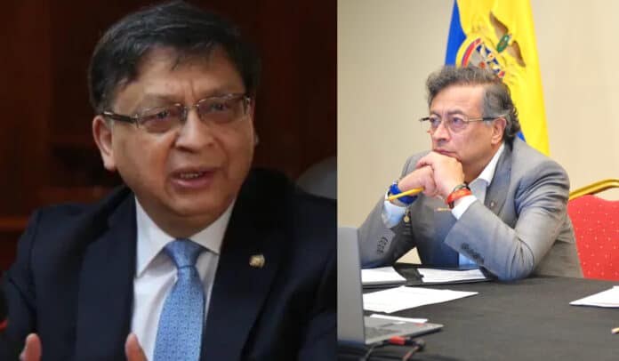 Presidente de la Corte Constitucional, Jorge Enrique Ibáñez y presidente Gustavo Petro.